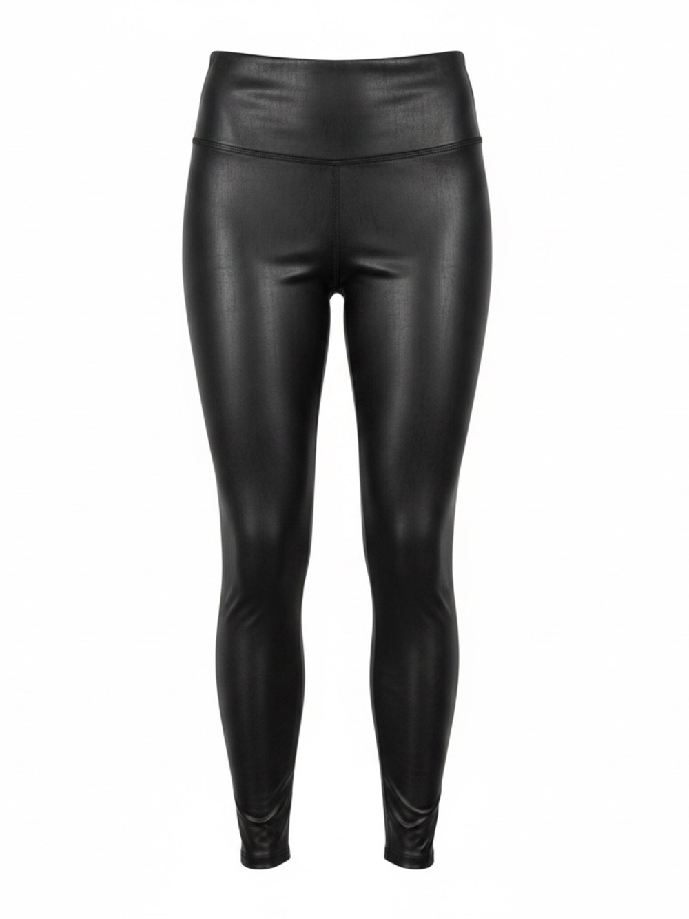 Spanx Faux Leather High-Waist Ankle Leggings. Size Medium.